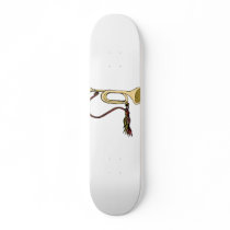 Bugle Horn With Cord Graphic Image Trumpet Design Skate Boards