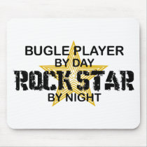 Bugle Player Rock Star by Night mousepads