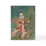 Bugle Santa Angels Christmas Card