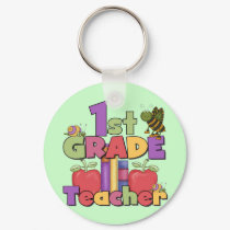 Bugs and Apples 1st Grade Tshirts and Gifts keychains by school_teacher Bugs and Apples 1st Grade Tshirts and Gifts keychains