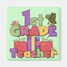Bugs and Apples 1st Grade Tshirts and Gifts Refrigerator Magnets
