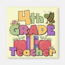 Bugs and Apples 4th Grade Tshirts and Gifts Fridge Magnet