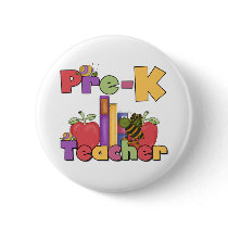 Bugs and Apples Pre-K Teacher Pinback Button