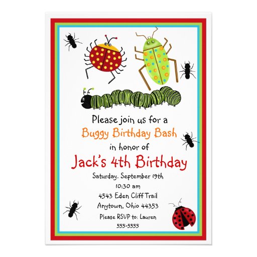 Bugs  Birthday Invitations