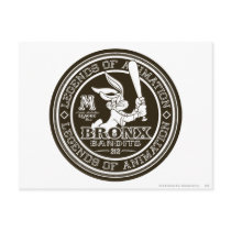 Bugs Bunney Bronx Bomber's Round Logo B/W Post Card