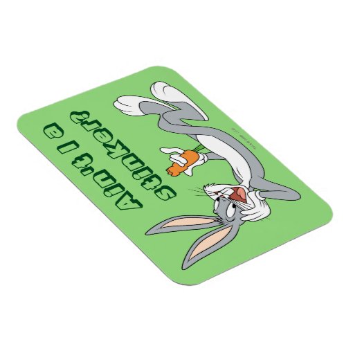 BUGS BUNNY Lying Down Eating Carrot Magnet Zazzle