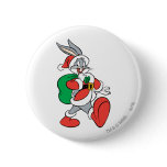 Bugs Bunny Santa walking happily buttons