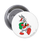 Bugs Bunny Santa walking happily Button