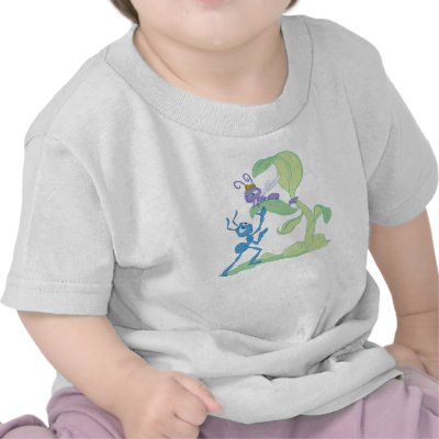 Bug's Life Flik talking to Princess Atta on a leaf t-shirts