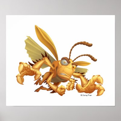 Bug's Life Hopper evil grasshopper flying grabbing posters