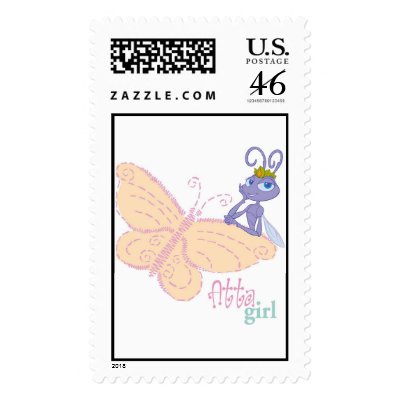 Bug's Life Princess Atta "atta girl" butterfly stamps