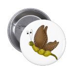 Bugs 'n' Blooms · Brown Butterfly Pinback Button