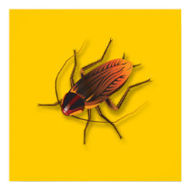 Bugzeez_The Artful Roach on goldenrod posters