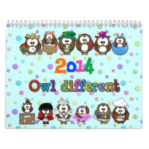 búho 2014 diferente calendario de pared