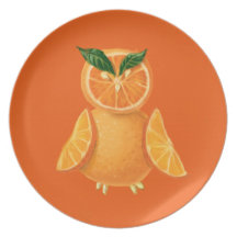 Búho anaranjado plato