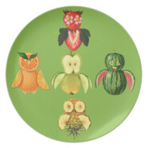 Búhos de la fruta plato para fiesta
