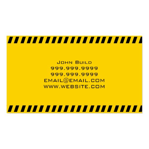 Builder Construction Architect Engineer Business Card (back side)