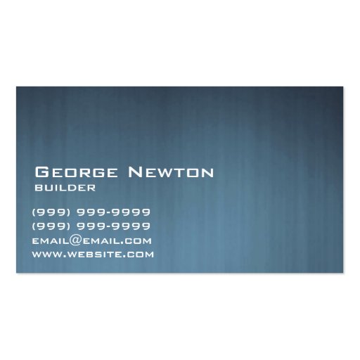 Builder, Manager, Construction Business Card (back side)