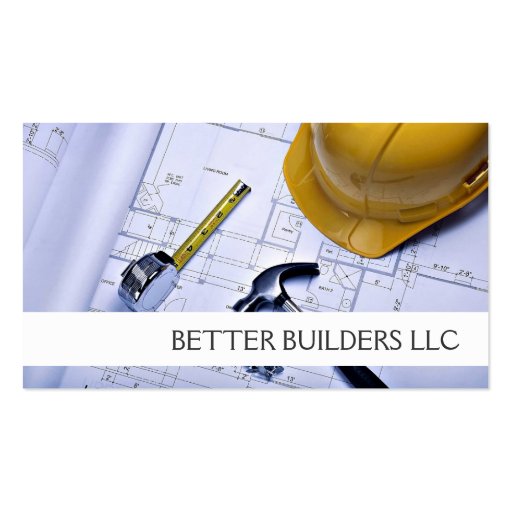 Builder, Manager, Construction Business Card (front side)