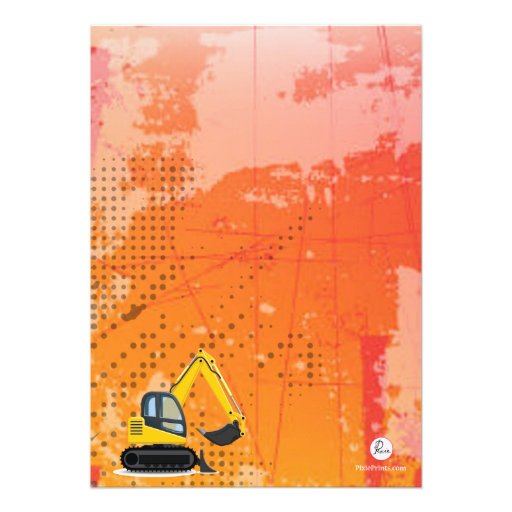 Builder's Backhoe Invitation