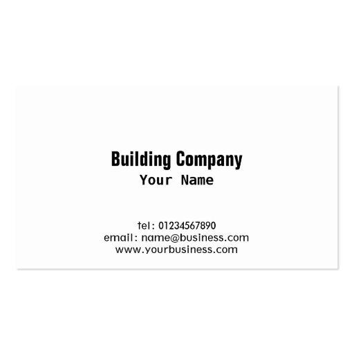 Building and Construction Business Cards (back side)