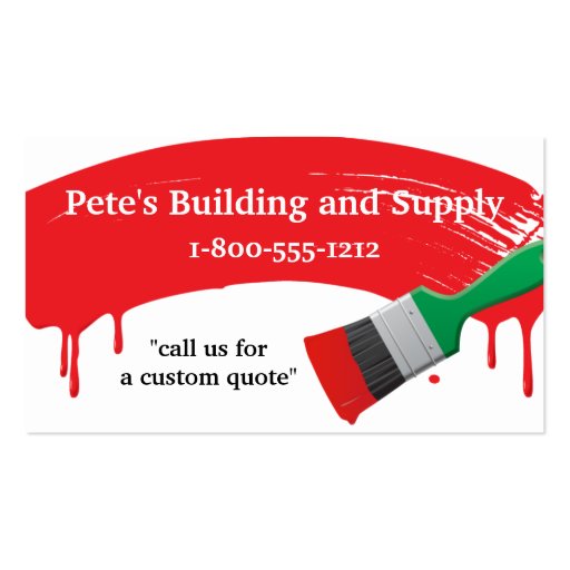 Building and Painting Supply Business Cards