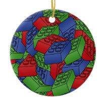 Building Blocks Illustration - SINGLE-SIDED Christmas Tree Ornament