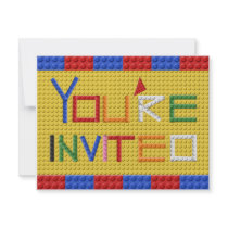 Building Blocks Invitation in Primary Colors