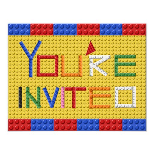Building Blocks Invitation in Primary Colors