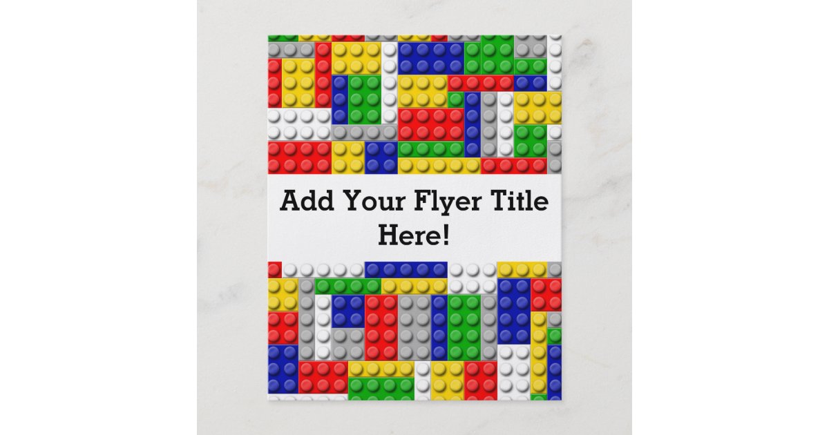 Building Blocks Primary Color Boy's Birthday/Party Flyer Zazzle