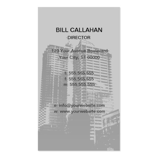 Building & Construction Business Card (back side)