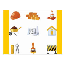 BUILDING construction vectors garcya assortment Post Card