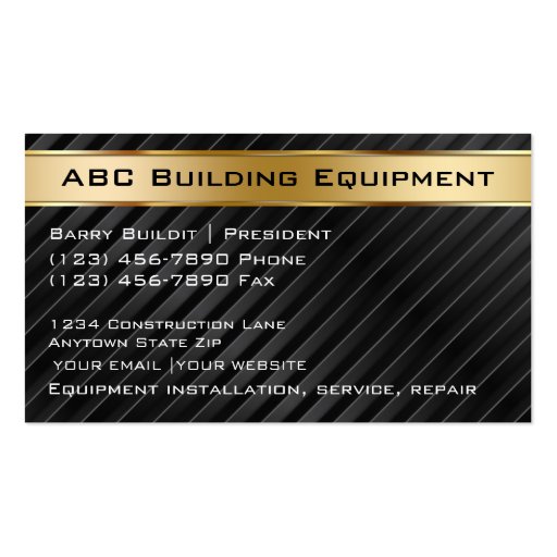 Building Equipment Business Cards