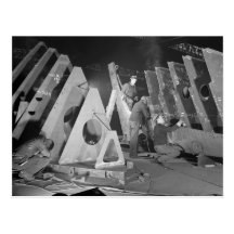 Building Liberty Ships, 1941 Post Card