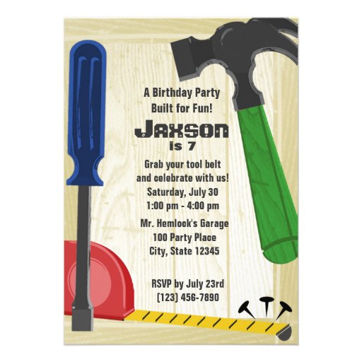 Building Party Personalized Invitation