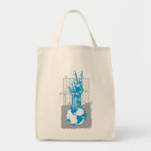 Building Peace Gray Grocery Tote Canvas Bags