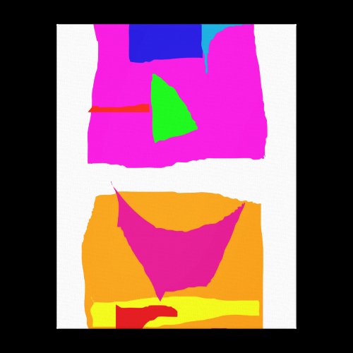 Building Pink and Orange Gallery Wrapped Canvas