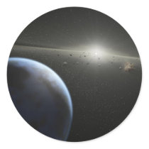Building Planets Round Stickers