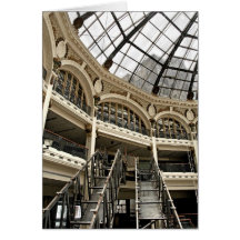 Building Skeleton Escalators Greeting Card