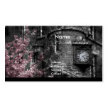 Building with Pink Bushes/Grunge Business Cards business cards