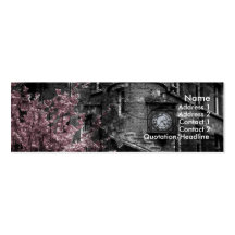 Building with Pink Bushes Profile Card Business Cards