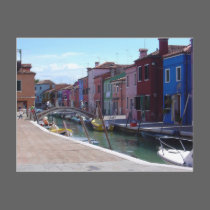 Buildings in Burano, Venice postcards by Moondial Buildings in Burano, Venice postcards
