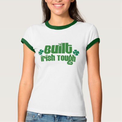 Built irish Tough-shamrocks Tshirts by Just2Cute