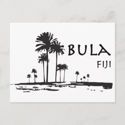 Bula Fiji Palm Tree Graphic Post Card