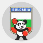 Bulgaria Boxing Panda Round Sticker