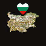Bulgaria Flag Heart Map Fitted AA T-Shirt