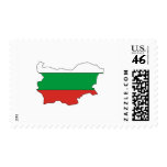 Bulgaria flag map postage stamp