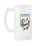 This adorable little panda is too cute! He's featured in front of a flag from Bulgaria and ready to throw his shot in a track and field shot put competition. This cute design is perfect for athletes and shot put fans.