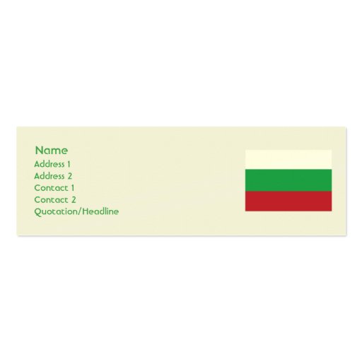 Bulgaria - Skinny Business Card Templates (front side)