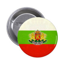 Bulgarian Flag with Coat of Arms Button
